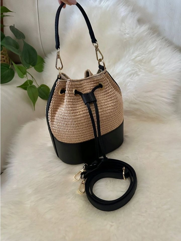 Goodman Design Handtasche Beuteltasche aus Raffia und Echtleder – Handgefertigt in Italien, Langlebig, leicht und perfekt für Frühling und Sommer Goodman Design Handtasche Beuteltasche aus Raffia und Echtleder – Handgefertigt in Italien, Langlebig, leicht und perfekt für Frühling und Sommer von Goodman Design
