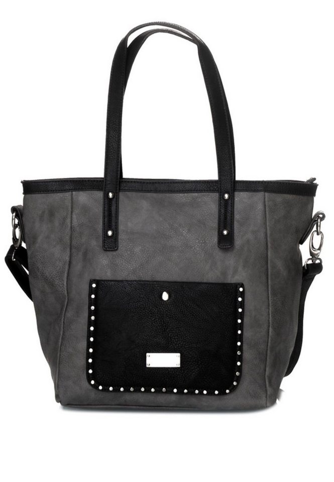 Goodman Design Handtasche Damen-Handtasche in Grau - Schwarz – Urban Chic mit rockigem Touch, Hochwertiges Kunstleder – robust, pflegeleicht und vegan von Goodman Design