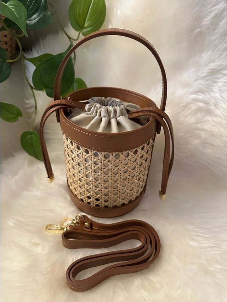 Goodman Design Handtasche Exklusive Eimer-Tasche aus Wiener Geflecht und Echtleder, Handgefertigt in Italien – echte italienische Handwerkskunst von Goodman Design