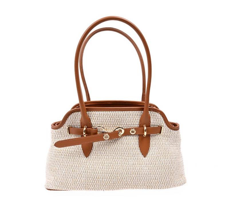 Goodman Design Handtasche Raffia-Schultertasche mit Lederdetails – Made in Italy, Hochwertige Verarbeitung und edles Design. von Goodman Design