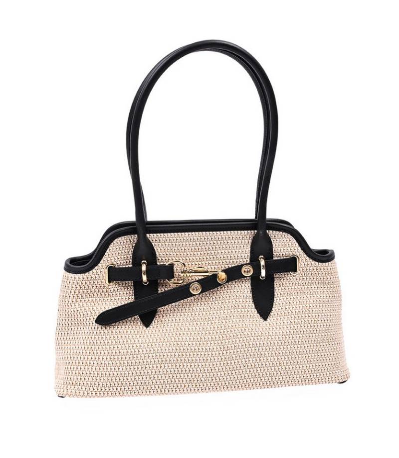 Goodman Design Handtasche Raffia-Schultertasche mit Lederdetails – Made in Italy, Hochwertige Verarbeitung und edles Design. von Goodman Design