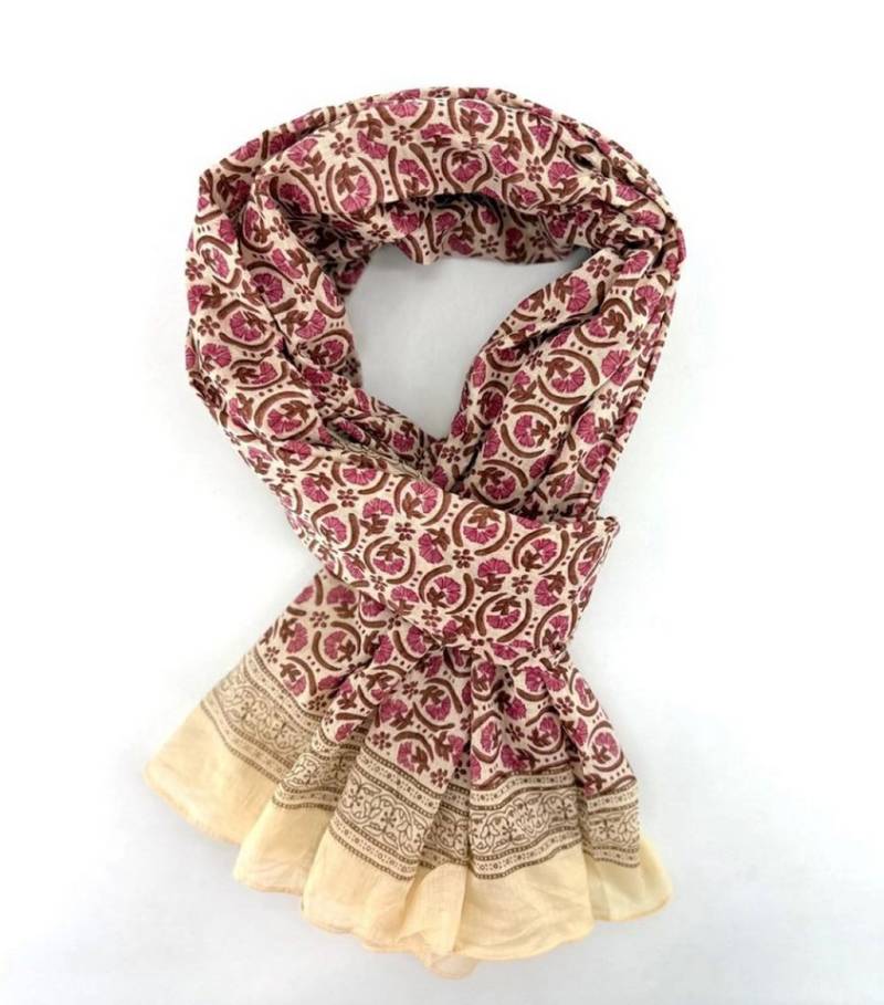 Goodman Design Modeschal Baumwollschal mit Blumenmuster – Handgewebt und handbedruckt, Unisex-Design aus Frankreich – für Damen und Herren von Goodman Design
