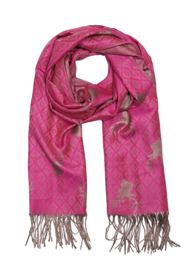 Goodman Design Modeschal Schal Hirsch mit Fransen, sehr hochwertige Verarbeitung von Goodman Design