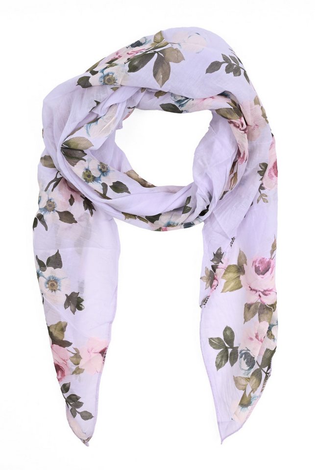 Goodman Design Modeschal Schrägschal mit Blumenmuster Leichter Sommerschal für Damen, Hochwertige Mischung aus Baumwolle und Seide. von Goodman Design