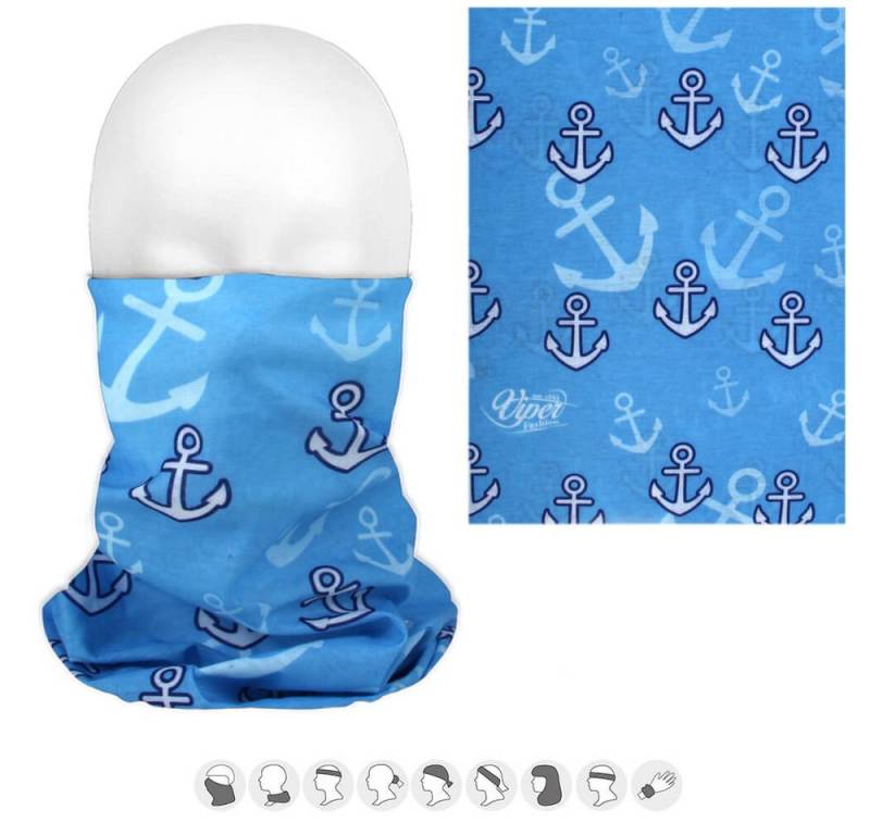 Goodman Design Multifunktionstuch Loop Anker, Maritime Frische in Blau vielseitig tragbar, UV-Schutz, leicht, elastisch und atmungsaktiv von Goodman Design