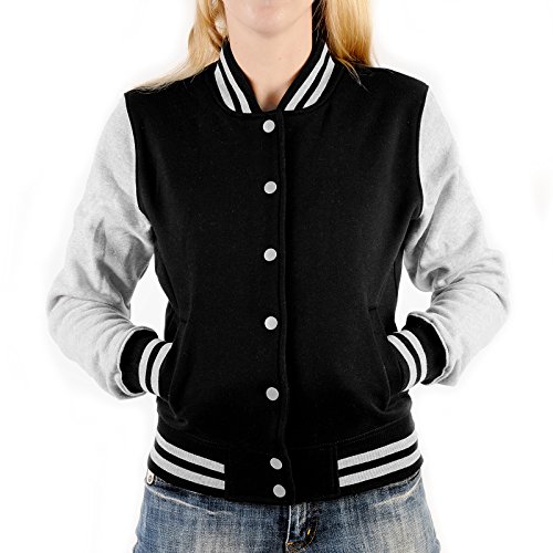 Goodman Design Rock'n Roll Jacke für Damen & Frauen College Jacke Sweatjacke Farbe: schwarz Gr: XL von Goodman Design