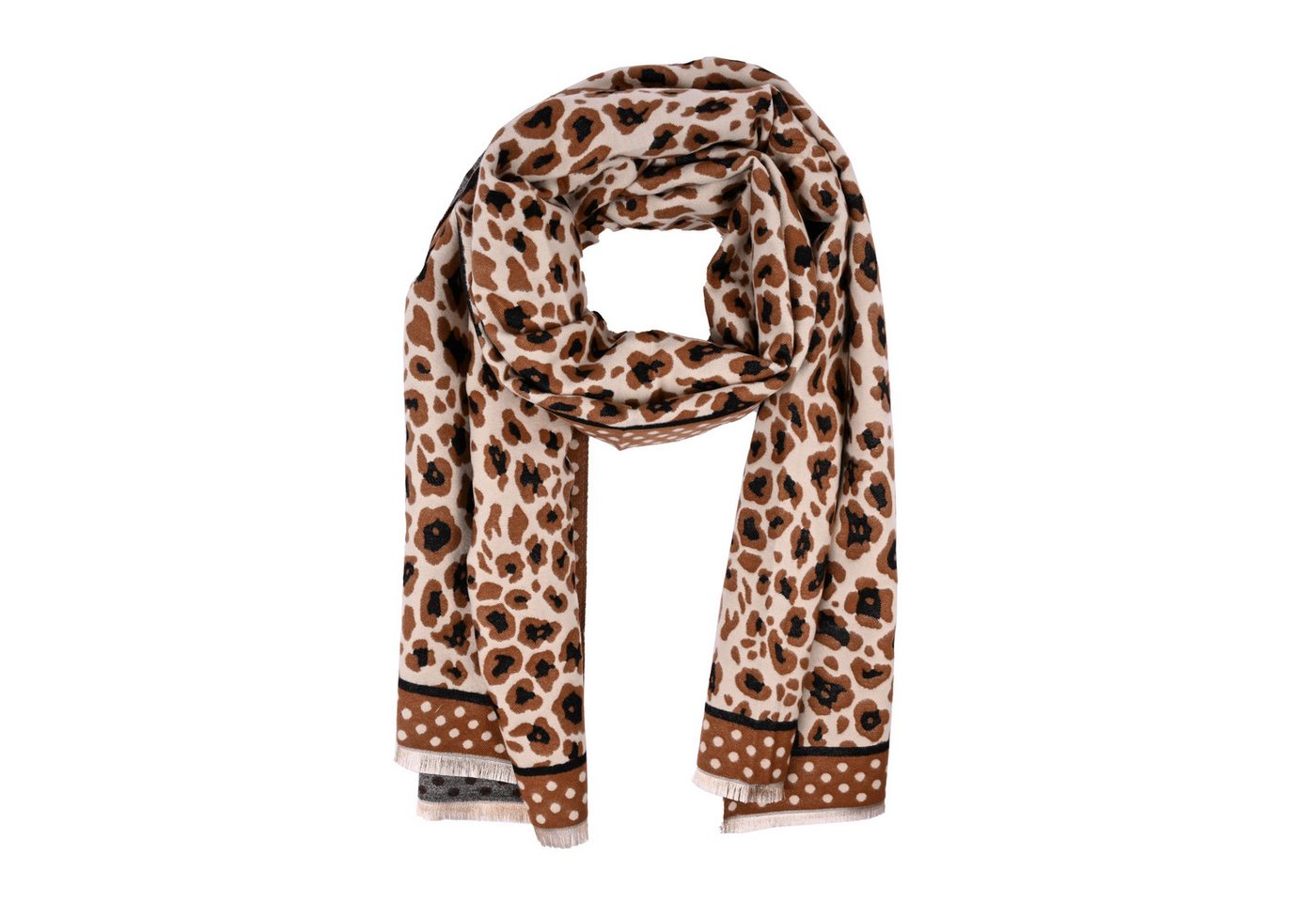 Goodman Design Schal Weicher Viskose-Schal im Leo-Patchwork-Look, Weich, glatt und angenehm auf der Haut von Goodman Design