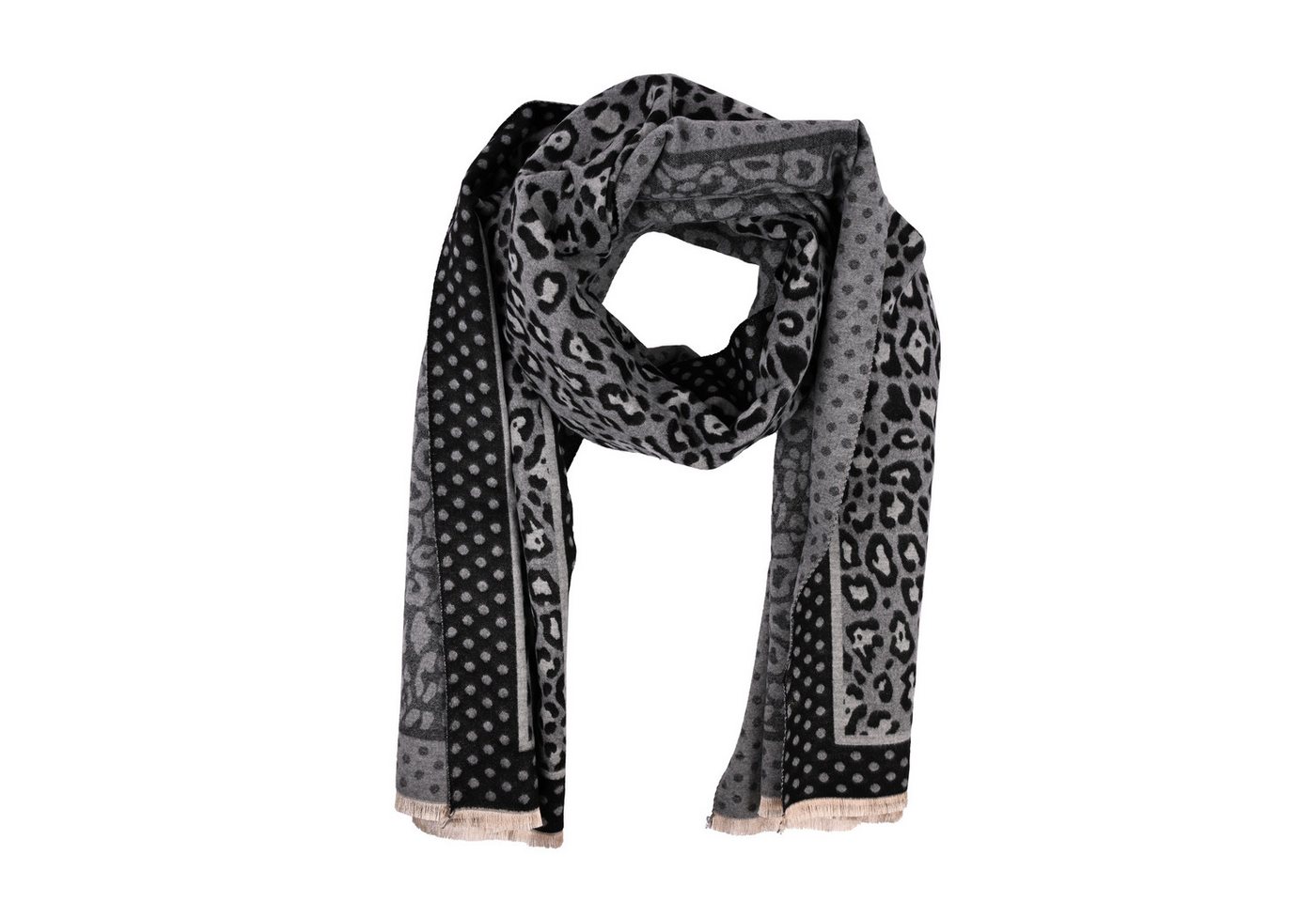 Goodman Design Schal Weicher Viskose-Schal im Leo-Patchwork-Look, Weich, glatt und angenehm auf der Haut von Goodman Design