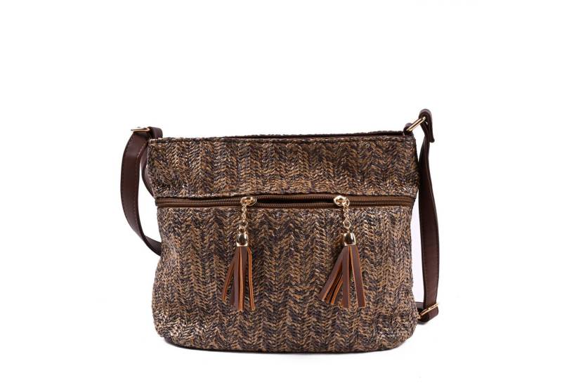 Goodman Design Schultertasche Geflochtene Umhängetasche mit Tasseln, Hochwertiges Kunstleder in geflochtener Struktur von Goodman Design