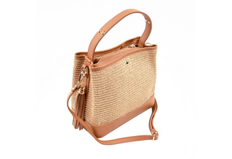 Goodman Design Schultertasche Handgefertigte Sommer-Handtasche aus Leder und Raffia – Made in Italy, Präzise Verarbeitung und langlebige Qualität Goodman Design Schultertasche Handgefertigte Sommer-Handtasche aus Leder und Raffia – Made in Italy, Präzise Verarbeitung und langlebige Qualität von Goodman Design