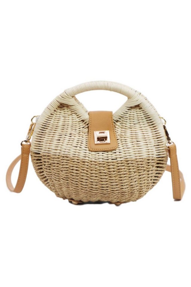 Goodman Design Umhängetasche Zweifarbige Rattan- und Strohtasche – Sommerlicher Boho-Look mit Stil, Handgefertigt – jedes Stück ein Unikat von Goodman Design