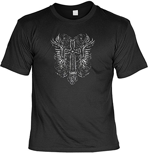 Gothik Shirt Gothic Kreuz USA Motiv T-Shirt Skelett T-Shirts für Herren Männershirt Laiberl Leiberl Geschenk für Freunde von Goodman Design