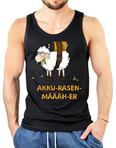Lustiges Schaf Comic Herren Tank Top : Akku-Rasen-Määäh-er by Gali - Herren/Jungen Trägershirt Schaf Gr: XXL von Goodman Design