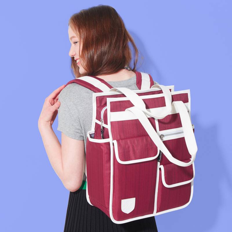 Retro Fahrradtasche/Umhängetasche Rucksack Weinrot von Goodordering