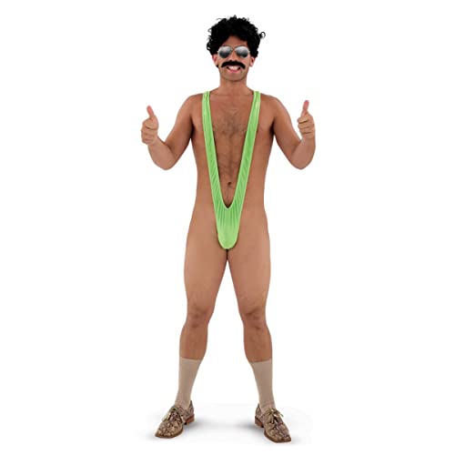 GOODS+GADGETS Borat Mankini Herren Badeanzug Tanga Badehose Badeshorts Alternativ Party-Kostüm Bikini für Männer, Einheitsgröße, Grün von GOODS+GADGETS