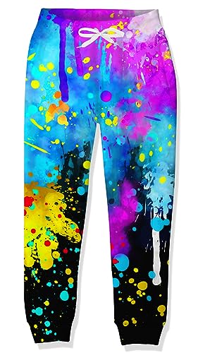 Goodstoworld Jogginghose Kinder Hosen Jungs Trainingshose Mädchen Sporthose Freizeithose Bunt Malerei Trainingsanzug Bottoms 3D Druck Hose 12-13 Jahre 160 von Goodstoworld