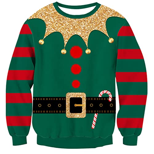 Goodstoworld Ugly Christmas Pullover Damen Herren Weihnachtspullover 3D Clown-Anzug Coole Unisex Strickpullover Neuheit Strickmuster Strick Weihnachtspullover XXL von Goodstoworld