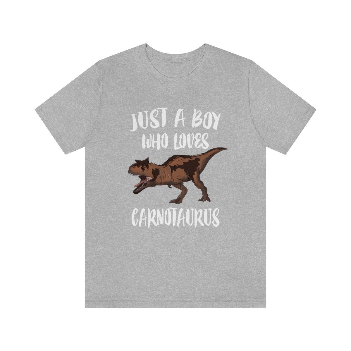 Just A Boy Who Loves Carnotaurus Dinosaurier Shirt, Liebhaber Geschenk, Tier Erwachsene Kinder T-Shirt von Goodszy