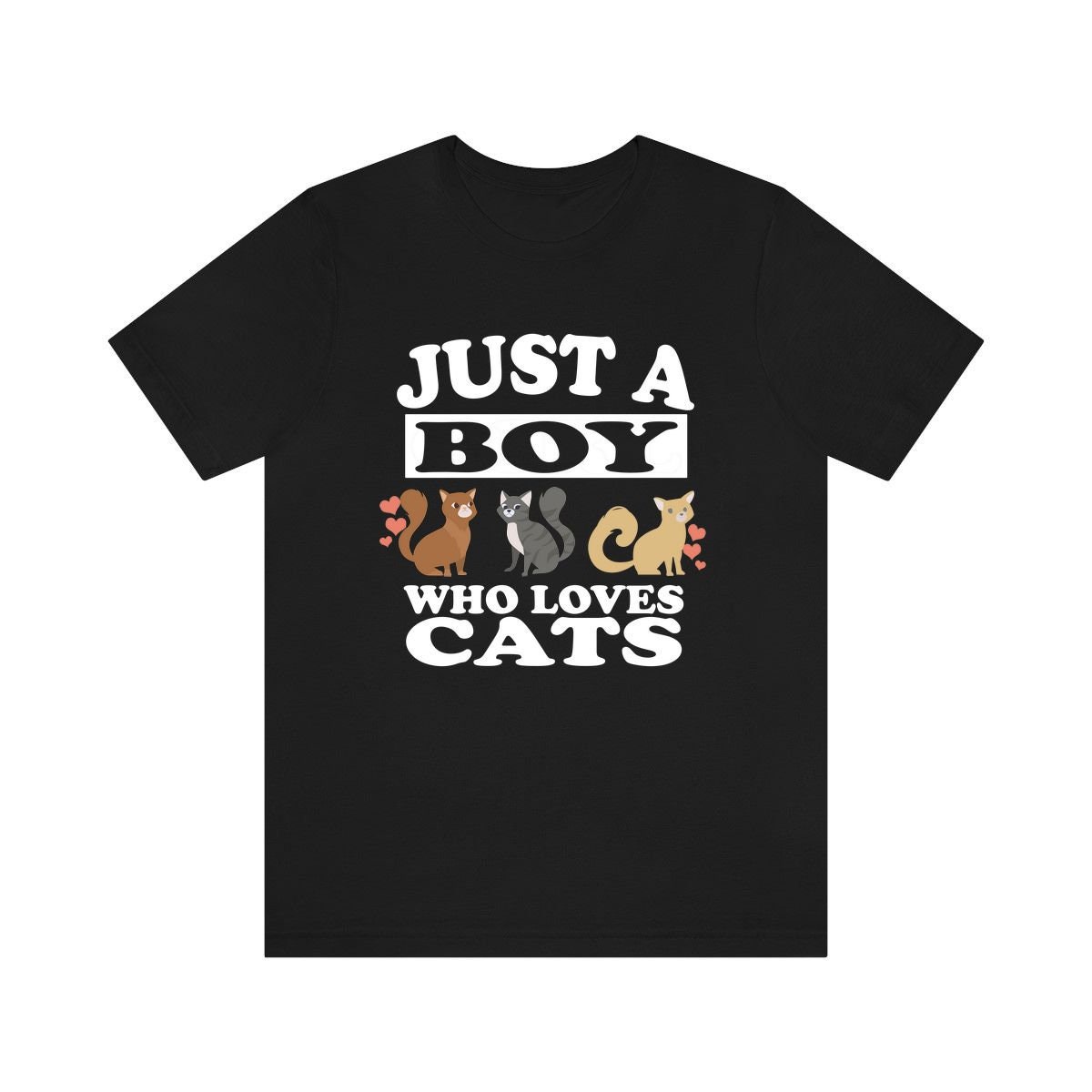 Just A Boy Who Loves Cats Shirt, Katzen Liebhaber Katzenbesitzer Geschenk, Tier Erwachsene Kinder T-Shirt von Goodszy