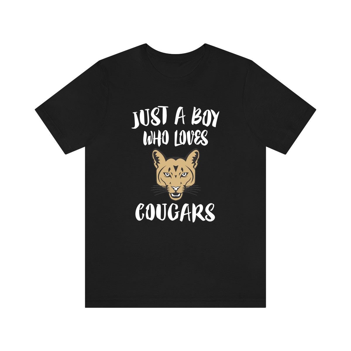 Just A Boy Who Loves Cougars Shirt, Cougar Lover Berglöwe Liebhaber Geschenk, Tier Erwachsene Kinder T-Shirt von Goodszy