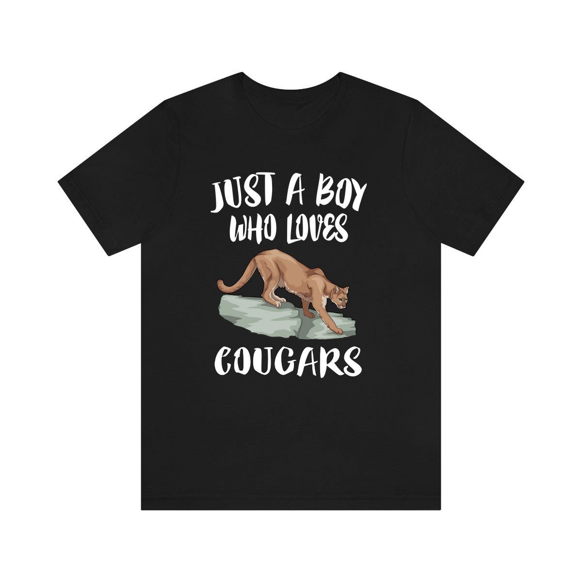 Just A Boy Who Loves Cougars Shirt, Cougar Lover Mountain Lions Geschenk, Animal Adult Kids T-Shirt von Goodszy