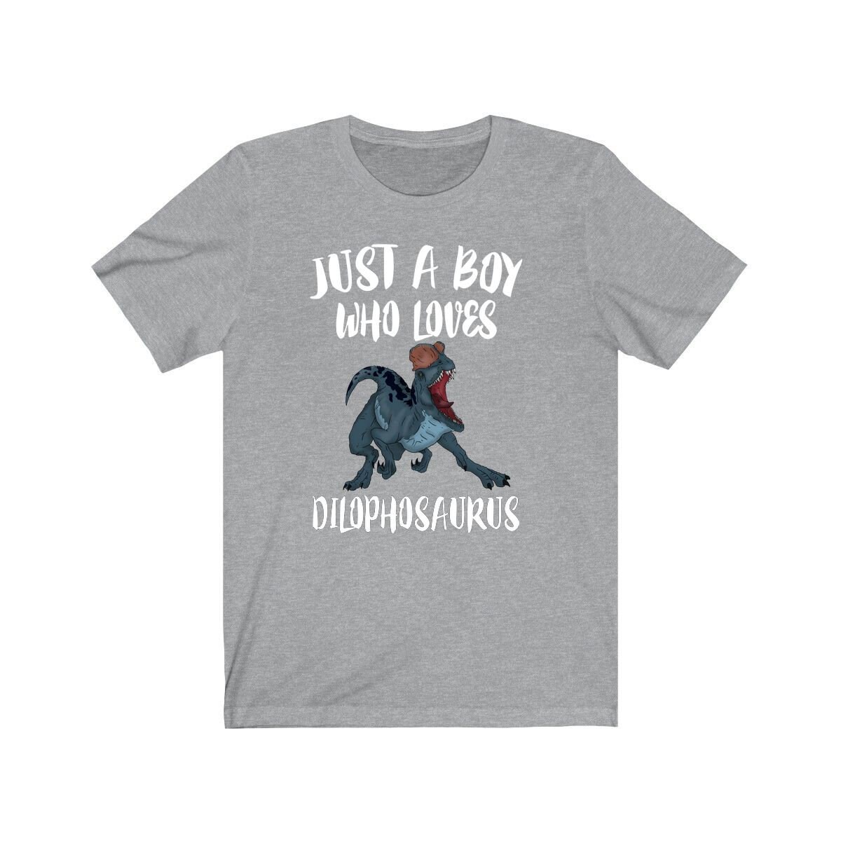Just A Boy Who Loves Dilophosaurus Dinosaurier Shirt, Liebhaber Geschenk, Tier Erwachsene Kinder T-Shirt von Goodszy