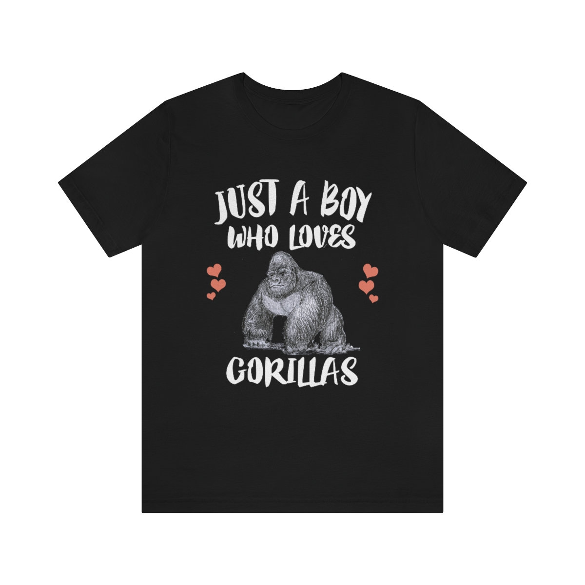 Just A Boy Who Loves Gorillas Shirt, Gorilla Liebhaber Geschenk, Erwachsene Kinder Tier T-Shirt von Goodszy