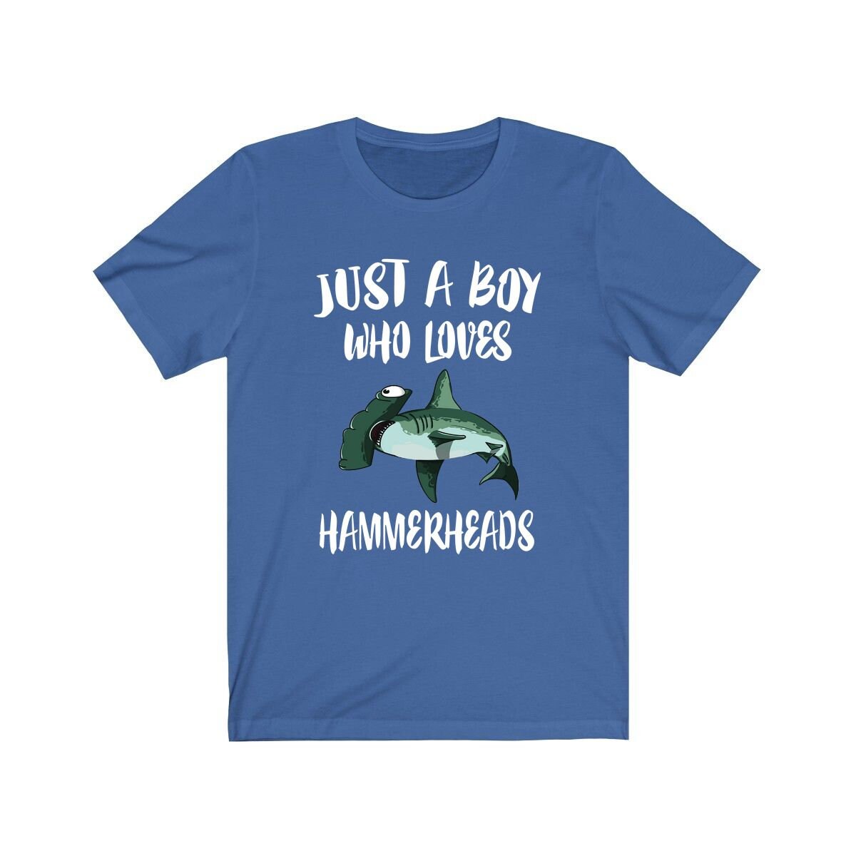 Just A Boy Who Loves Hammerheads Hai Shirt, Hammerhead Liebhaber Geschenk, Tier Erwachsene Kinder T-Shirt von Goodszy