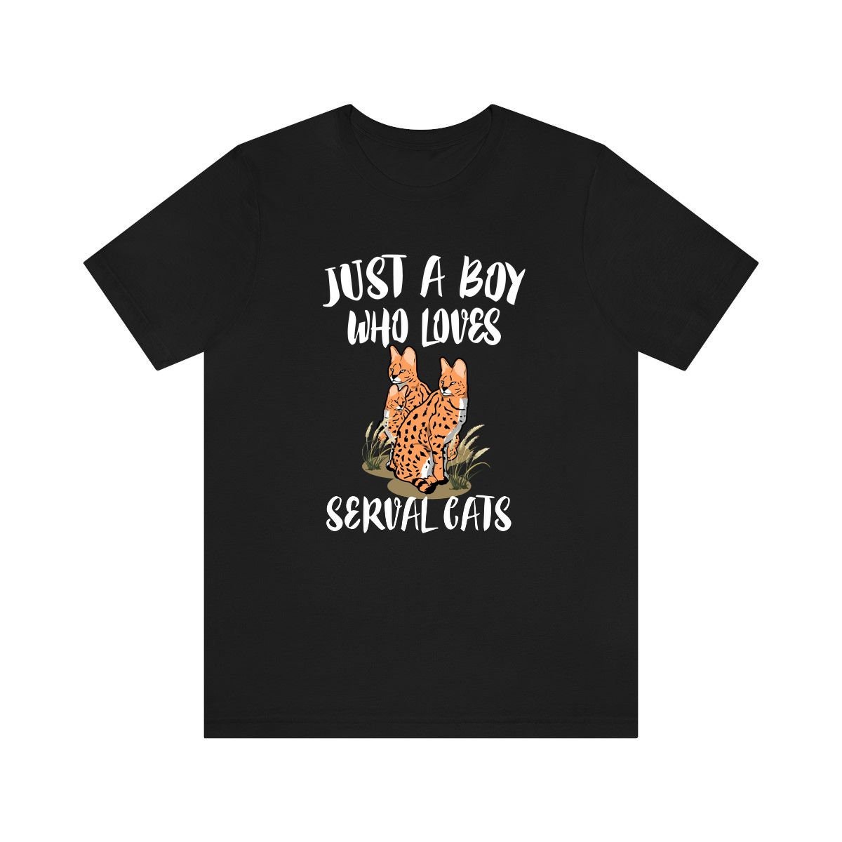 Just A Boy Who Loves Serval Katzen Shirt, Liebhaber Katzenliebhaber Geschenk, Tier Erwachsene Kinder T-Shirt von Goodszy