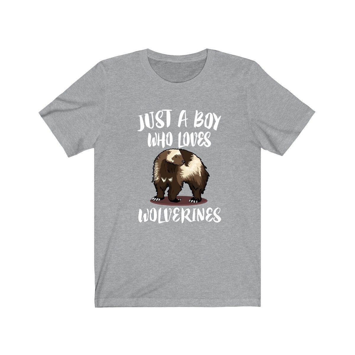 Just A Boy Who Loves Wolverines Shirt, Wolverine Liebhaber Geschenk, Tier Erwachsene Kinder T-Shirt von Goodszy