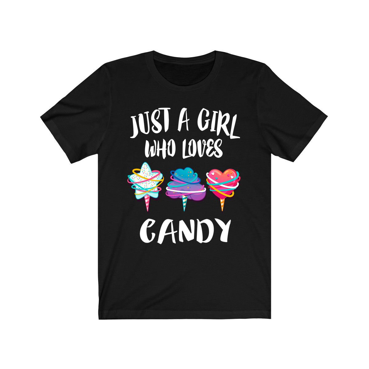 Just A Girl Who Loves Candy Food Liebhaber Erwachsene Kleinkind Säugling Kinder Geschenk T-Shirt von Goodszy