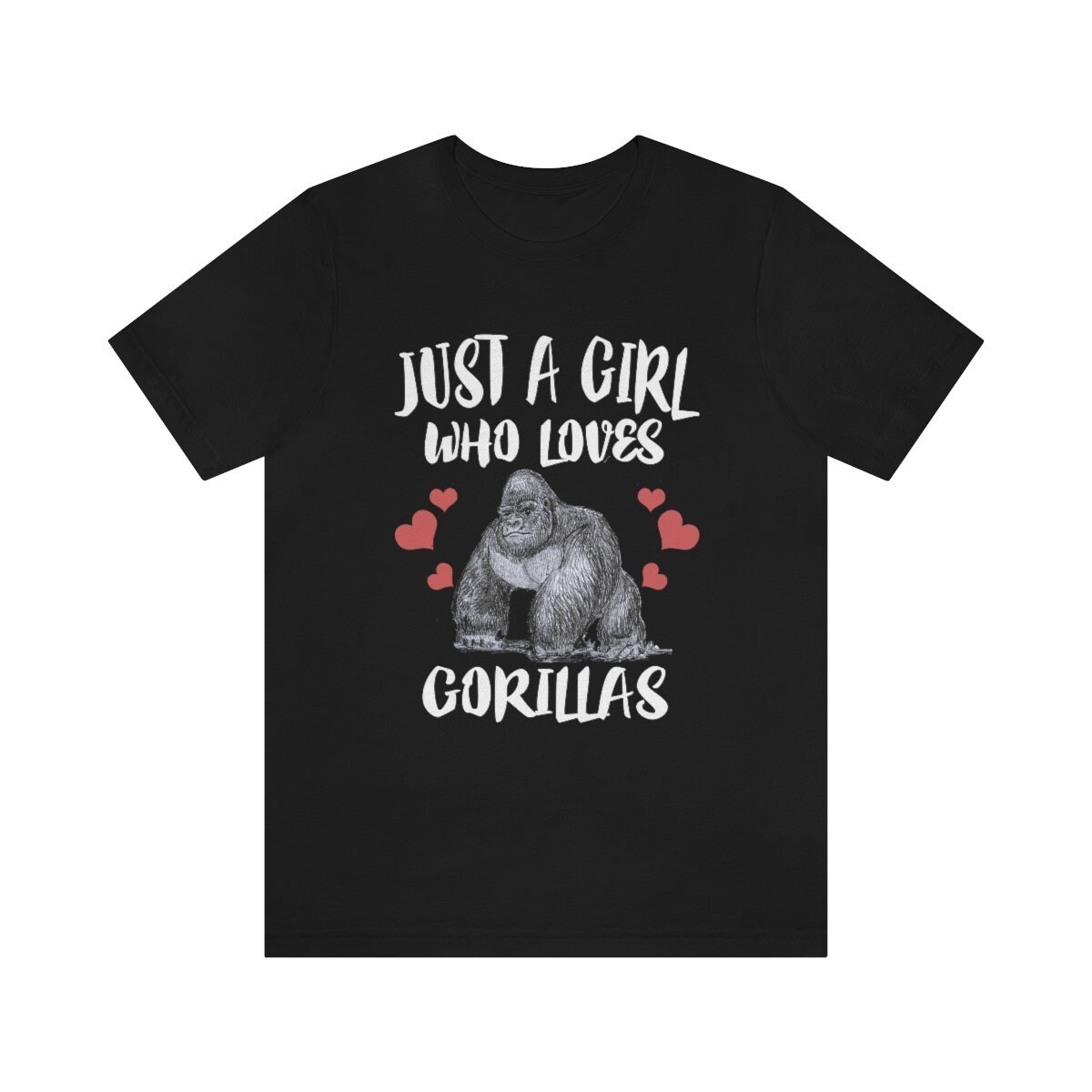 Just A Girl Who Loves Gorillas Shirt, Gorilla Liebhaber Geschenk, Erwachsene Kinder Tier T-Shirt von Goodszy
