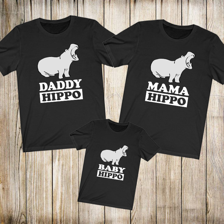 Nilpferd Familienhemden, Papa Shirt, Mama Shirt Baby Passendes Familien Geschenk T-Shirts von Goodszy