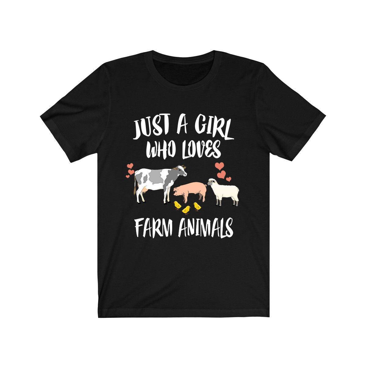 Nur Ein Mädchen, Das Bauernhof Tiere Liebt Kuh Schwein Huhn Schaf Tierliebhaber Erwachsene Kleinkind Säugling Kinder Geschenk T-Shirt von Goodszy