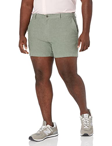 Amazon Essentials Herren Leichte Oxford-Shorts, Komfortabler Stretch, 13 cm Schrittlänge, Schmale Passform (Früher Goodthreads), Olivgrün, 32W von Amazon Essentials