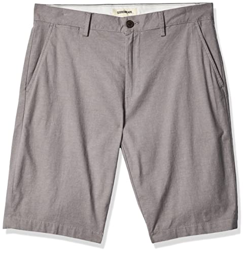 Amazon Essentials Herren Leichte Oxford-Shorts, Komfortabler Stretch, 28 cm Schrittlänge, Schmale Passform (Früher Goodthreads), Metallic Silber, 28W von Amazon Essentials