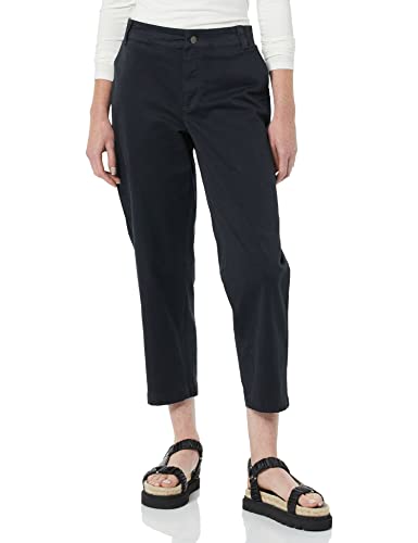 Amazon Essentials Damen Knöchellange, elastische Barrel-Leg-Chinohose (Früher Goodthreads), Schwarz, M von Amazon Essentials