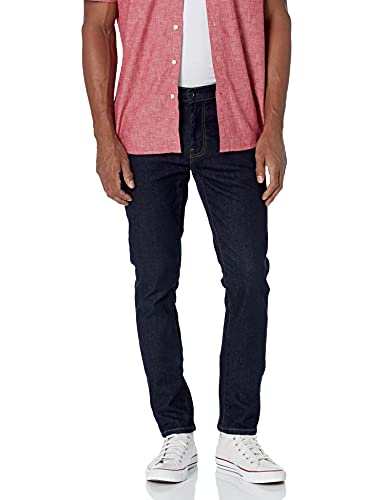 Amazon Essentials Herren Jeans, Komfortabler Stretch, Skinny-Fit-Passform (Früher Goodthreads), Dunkles Jeansblau, 34W / 32L von Amazon Essentials