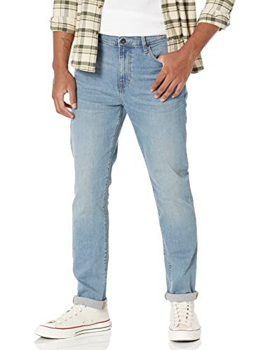 Amazon Essentials Herren Jeans aus Komfortablem Stretch, Schmale Passform (Früher Goodthreads), Hellblau, 35W / 36L von Amazon Essentials