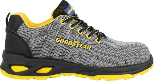 GOODYEAR Unisex SP1 metallfreie Sicherheitsschuhe aus grauem Stoff Größe 42, Schwarz, EU von Goodyear