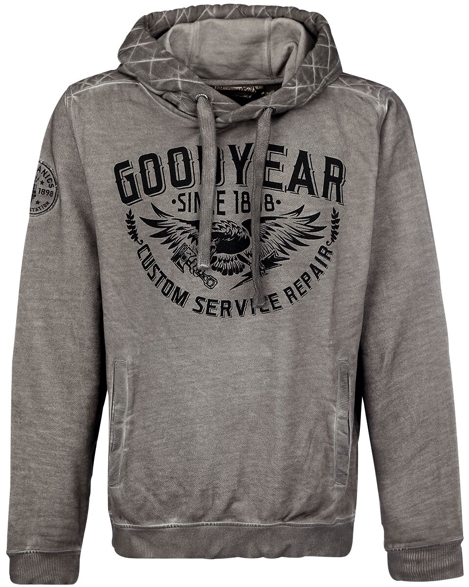 GoodYear - Rockabilly Kapuzenpullover - George - S bis M - für Männer - Größe M - anthrazit von Goodyear