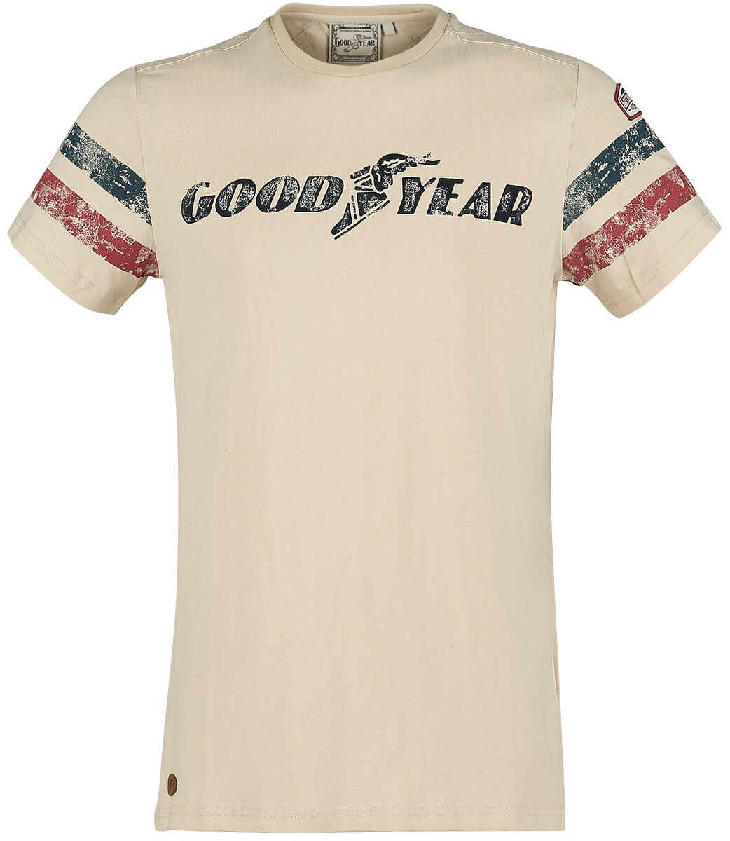 GoodYear - Rockabilly T-Shirt - Grand Bend - S bis XXL - für Männer - Größe L - beige von Goodyear