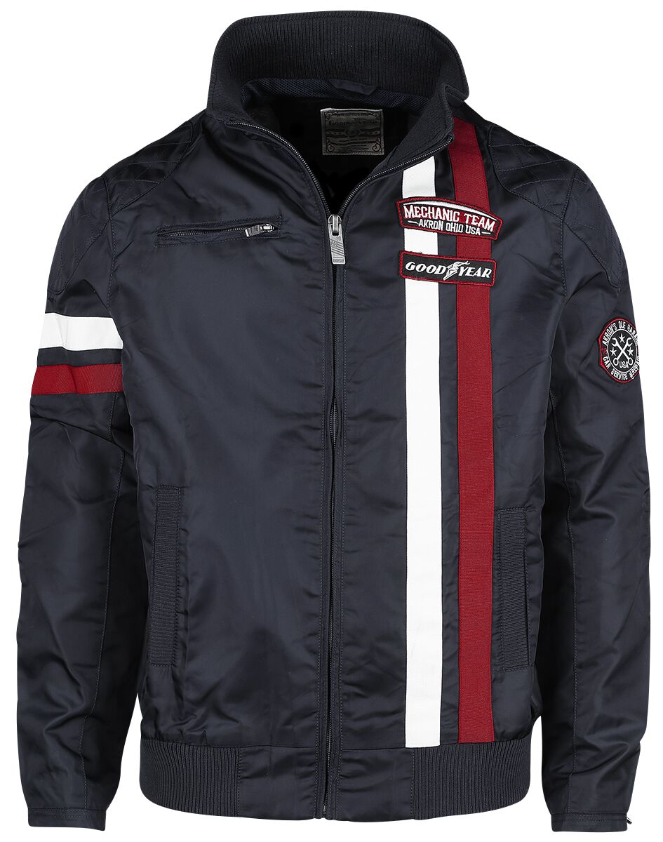 GoodYear - Rockabilly Übergangsjacke - Indiana - S bis XXL - für Männer - Größe XXL - navy von Goodyear