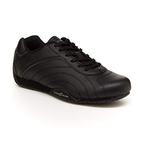 Goodyear Ori Racer Herren-Sneaker, knöchelfrei, PU-Leder und Netzfutter, Schwarz/Schwarz, 40 EU von Goodyear