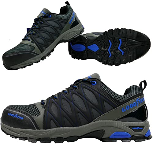 Goodyear Unisex Metallfreie Arbeitssicherheit Trainer mit Non Metallic Stoffkappe S1P / SRA/HRO Chukka Boot, Black Blue, 42 EU von Goodyear