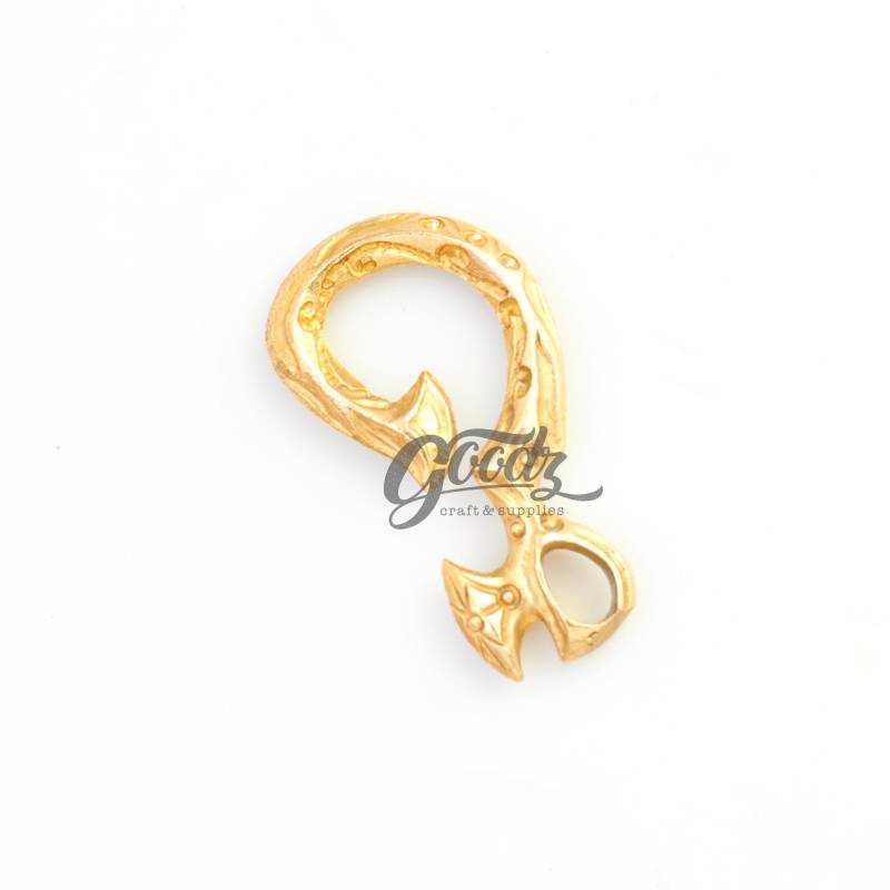 Geschnitzte Muster Messing Fisch Haken Anhänger - 44 Mm Vintage Style Charm Für Diy Schmuck, Schlüsselbund, Brieftasche Gürtel Messinghaken von GoodzCraftSupplies