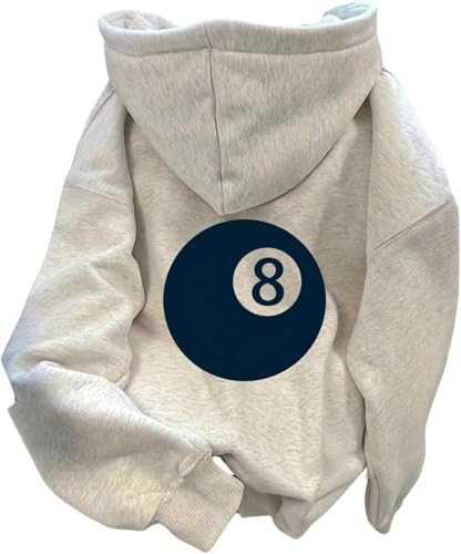 Damen Mode Lässig Solide Farbe Muster Druck Langärmelige Pullover Hoodie Y2K Frühling Und Herbst Leichte Outdoor Sport Hoodie (Hellgrau,S) von Goolecrimp