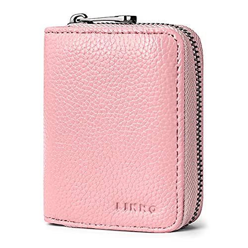 Goopai RFID 20 Card Slots Credit Card Holder Genuine Leather Accordion Card Case Small Wallet for Women or Men with Zipper von Goopai
