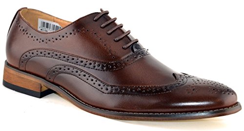 Goor Herren Lederschuhe, Schnürschuhe, für Hochzeit, Budapester, formelle Kleidung, Braun - braun - Größe: 40 2/3 EU von Goor