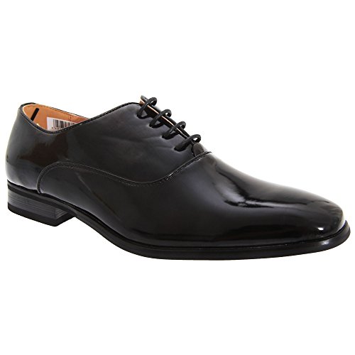 Goor Herren Oxford-Schuhe/Schnürschuhe/Lack Schuhe (49,5 EU) (Schwarz glänzend) von Goor